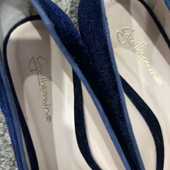 Anthropologie Guilhermina Velvet Silver toe flats. Sz 8 - Picture 5 of 7